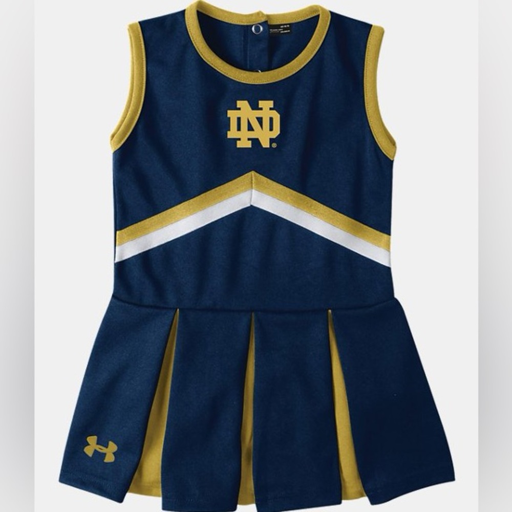 Under Armour Navy and Gold Notre Dame Cheerleader Youth Small & Medium